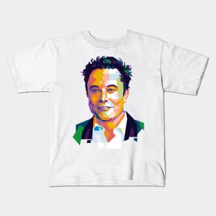 Elon Musk Popart Uncurve Kids T-Shirt